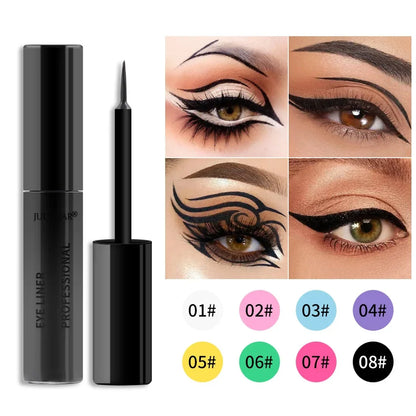 Eyelinery 8 kolorów w płynie, wodoodporny, matowy makijaż