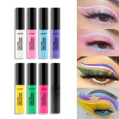 Eyelinery 8 kolorów w płynie, wodoodporny, matowy makijaż