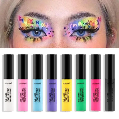 Eyelinery 8 kolorów w płynie, wodoodporny, matowy makijaż